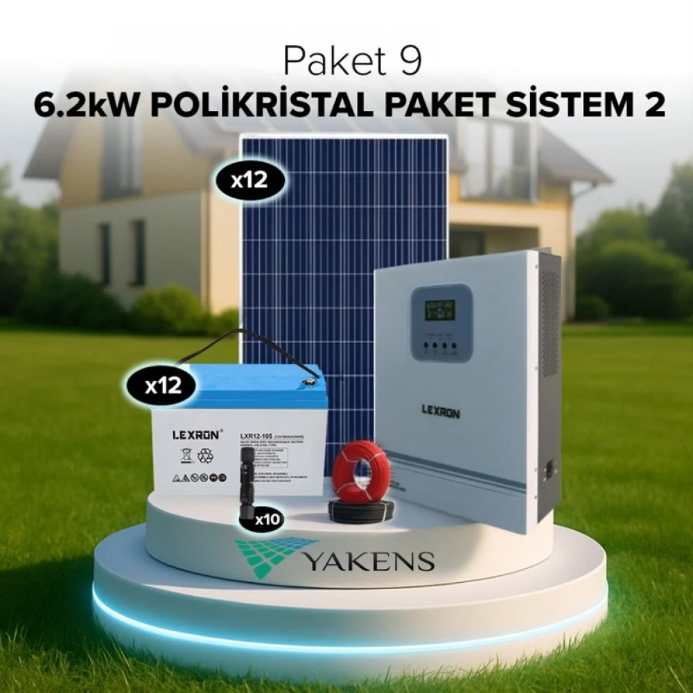 Büyük Ev Paketi Polikristalli Bağ Evi Hazır Solar (Paket 9) Lexron